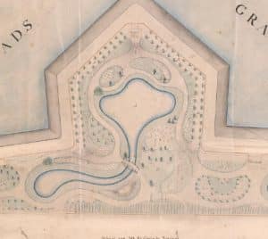 Detail ontwerp Prinsentuin, Leeuwarden, Roodbaard, 1820